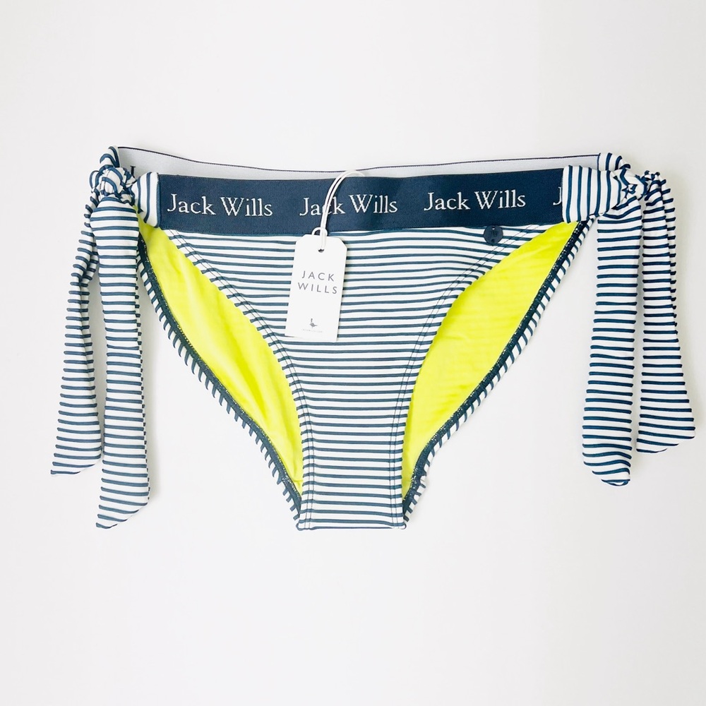 Jack Wills NWT White Navy Nautical Striped Triston Tie Swim Bottom